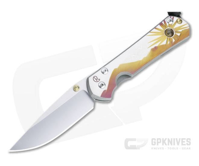 Chris Reeve Small Sebenza 31 S45VN Citrine "Morning Sun" Unique Graphic Folder 007 - CRK-S31-1408-007