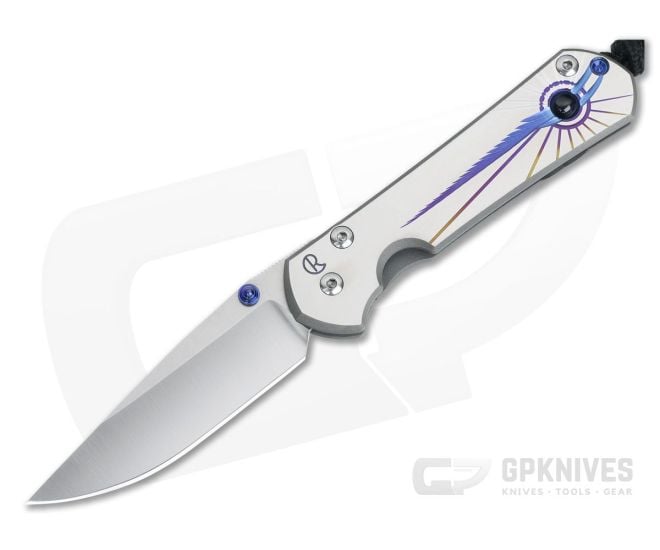 Chris Reeve Small Sebenza 31 Unique Graphic w/ Blue Sapphire Cabochon Drop Point - CRK-S31-1408