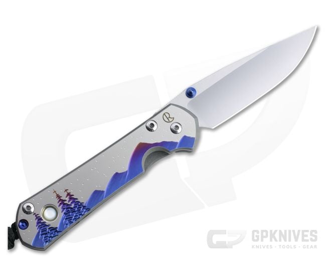 Chris Reeve Small Sebenza 31 Left Hand Night Sky S45VN MOP Inlay Unique Graphic Folding Knife 005 - CRK-S31-1409-005