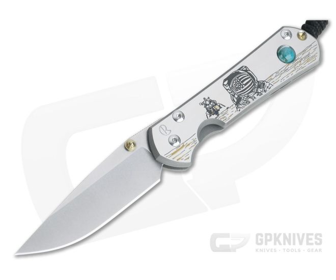 Chris Reeve Small Sebenza 31 CGG Lunar Landing w/ Chrysocolla Cabochon Drop Point S31-1504 - CRK-S31-1504