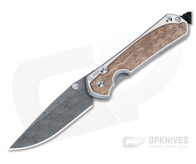 Chris Reeve Small Sebenza 31 GP Exclusive Annual Sapele Mahogany Raindrop Damascus Drop Point S31-1724 - CRK-S31-1724