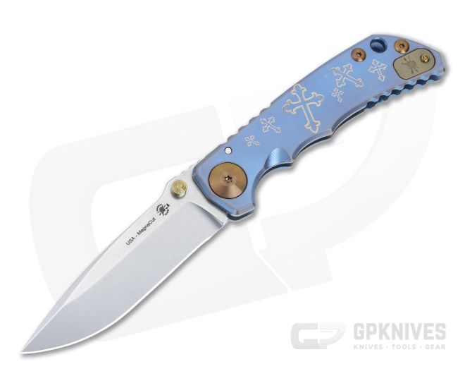 Spartan Harsey Folder MagnaCut Special Edition Blue/Bronze Crusader Cross SF5-091 - SB-SF5-091