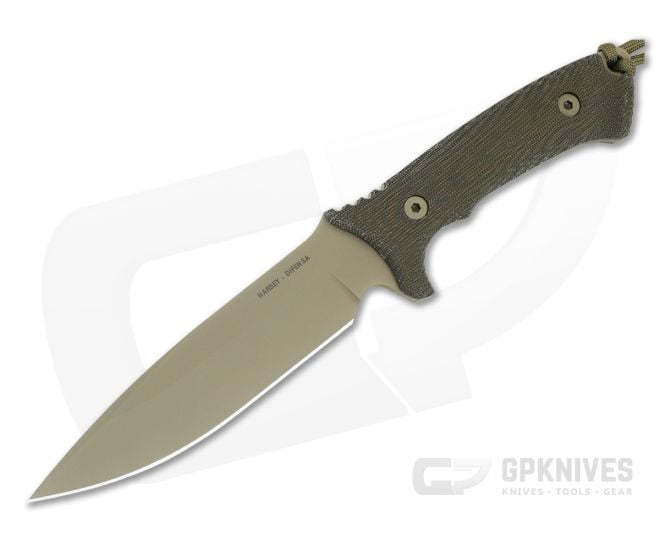 Spartan Harsey Difensa FDE Magnacut Green Micarta - SB-19DEGRKYTN