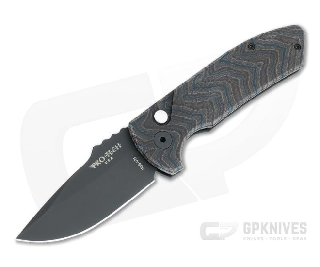Protech Knives Les George SBR Custom DLC S35VN G-Carta Top Automatic Knife - PT-SBR-M-01