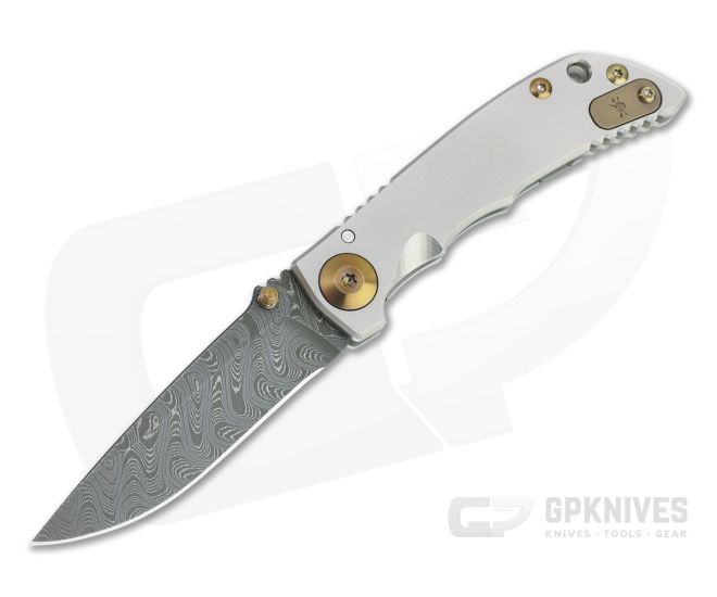 Spartan Blades Harsey Folder 3.25 Nichols Damascus Bronze Hardware Titanium Folder 08 - SB-SF10-08