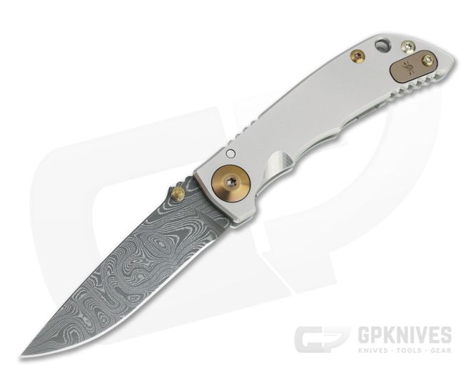 Spartan Blades Harsey Folder 3.25 Nichols Damascus Bronze Hardware Titanium Folder 09 - SB-SF10-09
