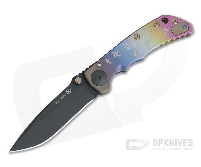 Spartan Harsey Folder Crusader Cross Multi-Color Fade Ano Special Edition Black PVD S35VN - SB-SF5-001