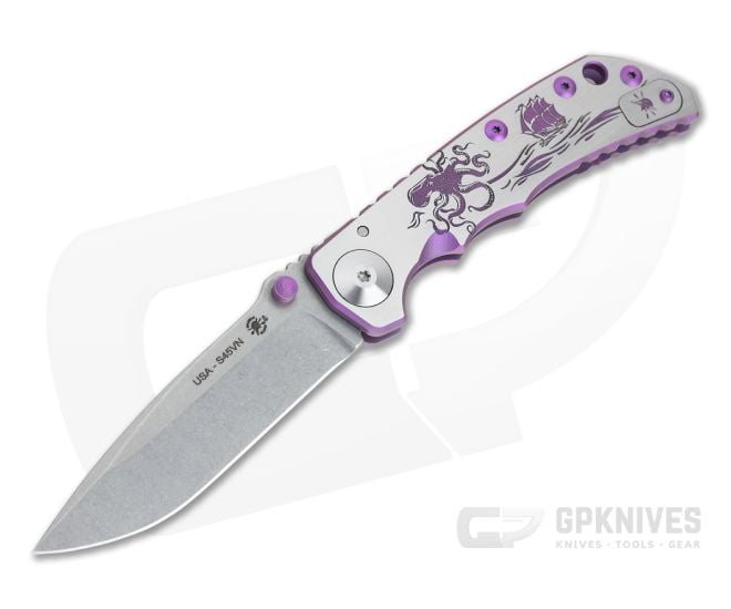 Spartan Harsey Folder Special Edition Purple Kraken Stonewashed S45VN - SB-SF5-017