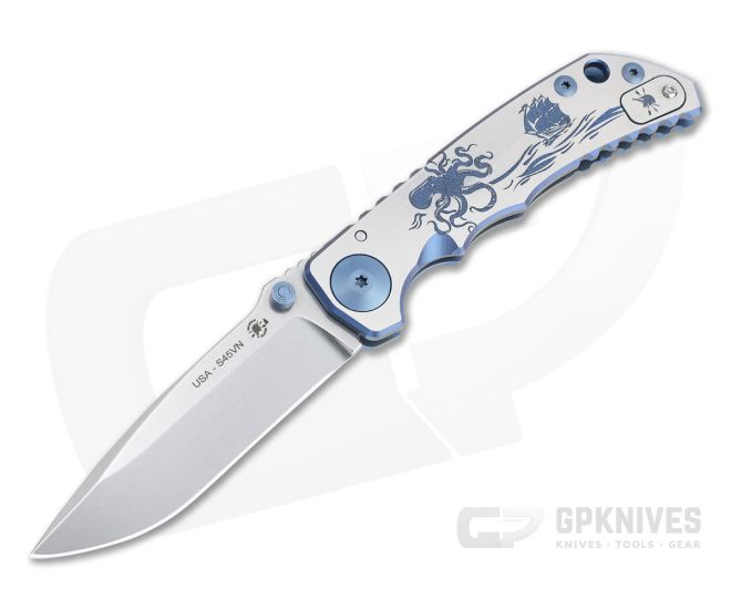 Spartan Harsey Folder Special Edition Blue Kraken Stonewashed S45VN Folder 018 - SB-SF5-018