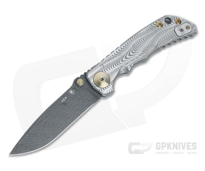 Spartan Harsey Folder Sound Wave Titanium Bronze Accents Special Edition w/ Nichols Damascus 045 - SB-SF5-045