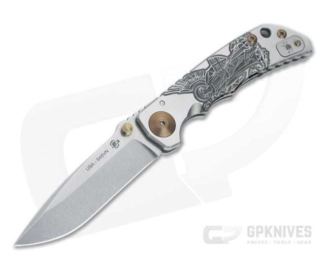 Spartan Harsey Folder Special Edition "Black and Satin" Saint Michael the Archangel Stonewash S45VN - SB-SF5-048