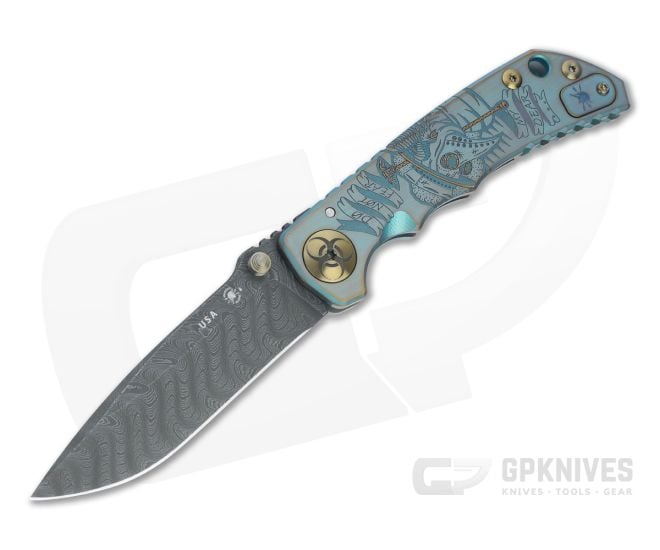 Spartan Harsey Folder Special Edition Plague Doctor Nichols Damascus Folder 049 - SB-SF5-049