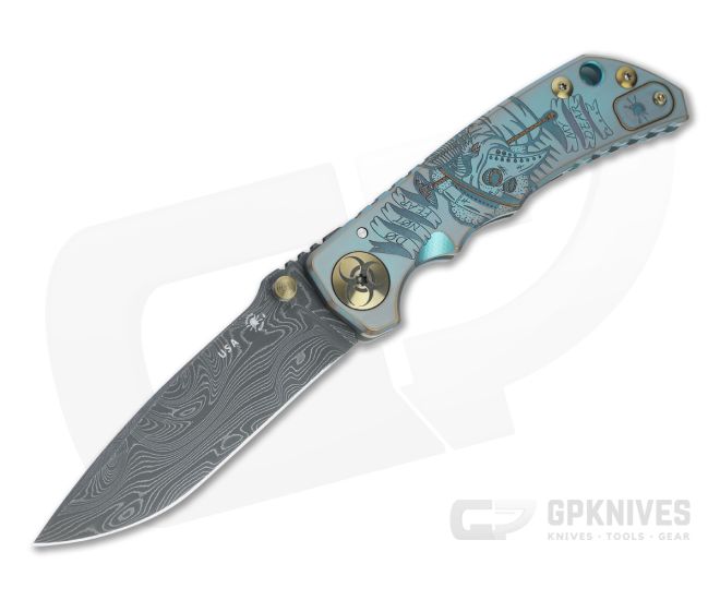 Spartan Harsey Folder Special Edition Plague Doctor Nichols Damascus Folder 050 - SB-SF5-050