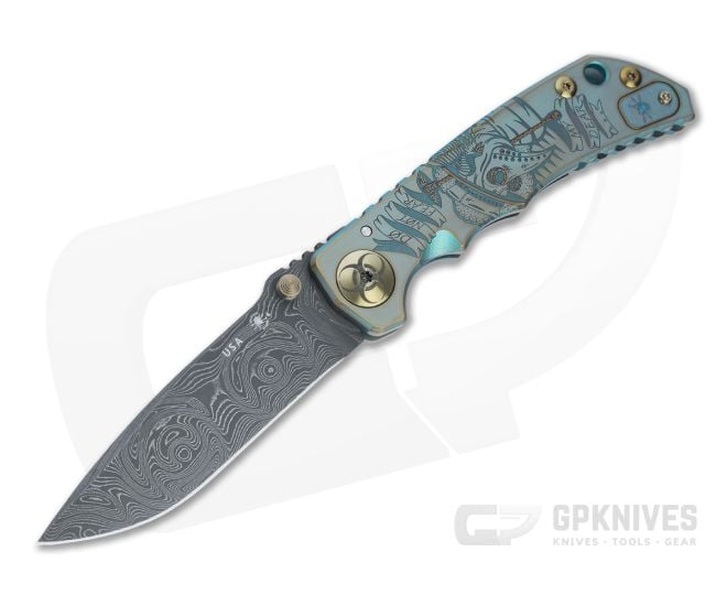 Spartan Harsey Folder Special Edition Plague Doctor Nichols Damascus Folder 052 - SB-SF5-052