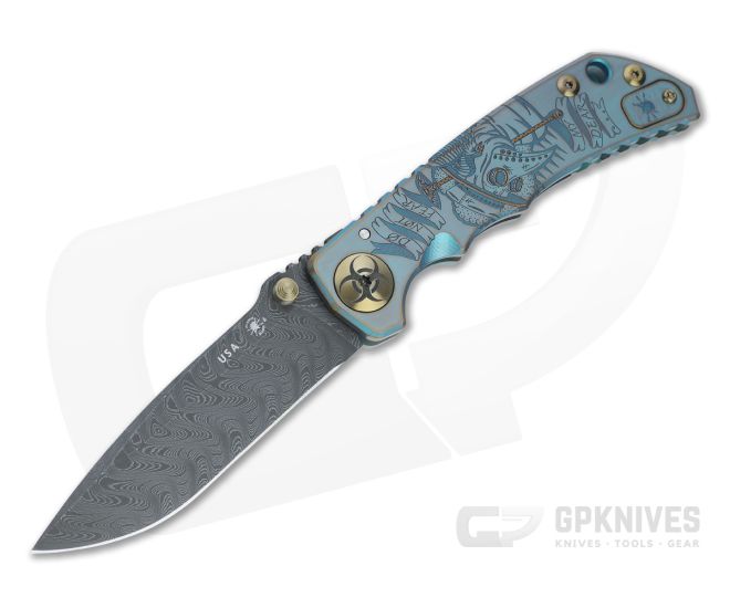 Spartan Harsey Folder Special Edition Plague Doctor Nichols Damascus Folder 053 - SB-SF5-053