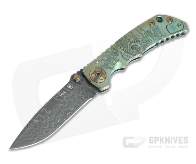 Spartan Harsey Folder Special Edition Plague Doctor Nichols Damascus Folder 064 - SB-SF5-064