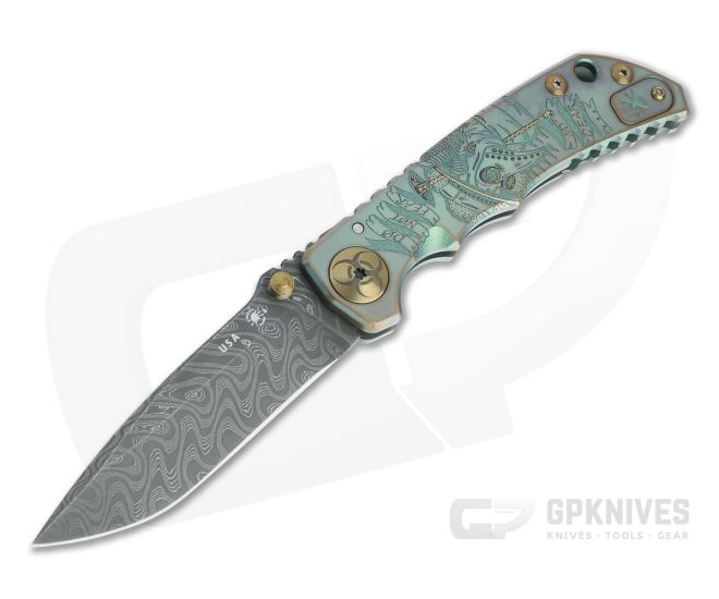 Spartan Harsey Folder Special Edition Plague Doctor Nichols Damascus Folder 065 - SB-SF5-065
