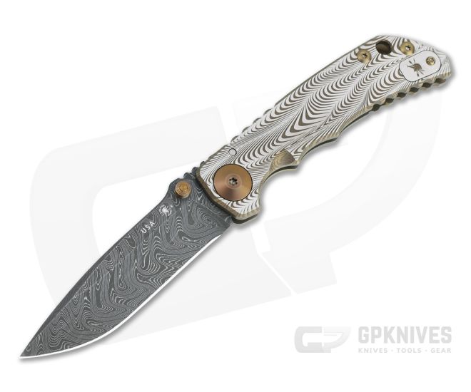 Spartan Harsey Folder Special Edition Bronze Sound Wave Nichols Damascus Folder 070 - SB-SF5-070