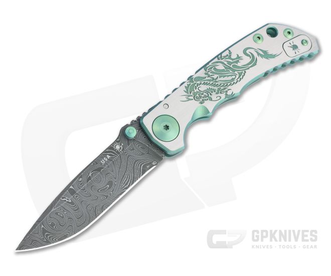 Spartan Harsey Folder Special Edition Green Dragon Nichols Damascus Folder 078 - SB-SF5-078