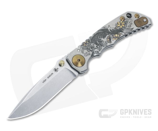 Spartan Blades Harsey Folder Special Edition Koi Fish Ano Stonewashed S45VN Spear Point SF5-KOIFISH - SB-SF5-KOIFISH