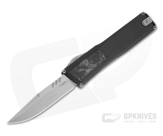 Axial Shift V3 Clip Point Black Aluminum Dark Matter Black FatCarbon Inlay MagnaCut Stonewash OTF Automatic Knife (3.40" Blade) - AXL-SHIFT-51