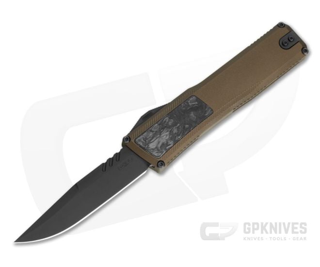 Axial Shift V3 Clip Point Bronze Aluminum Dark Matter Black FatCarbon Inlay MagnaCut DLC OTF Automatic Knife (3.40" Blade) - AXL-SHIFT-52
