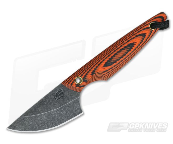 Smith & Sons Shrew Darkened 1095 Orange & Black G10 EDC Neck Knife - SS-SHREW-ORG-BLK