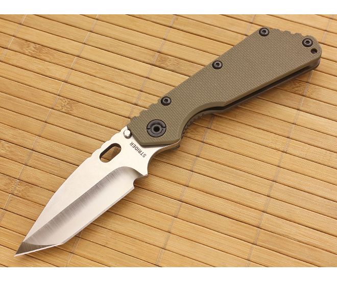Strider SMF Hand Ground Tanto Green Lego G10 Flamed Frame - SK-SMF-T-001