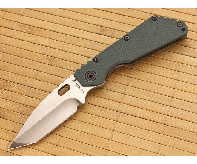 Strider SMF Hand Ground Tanto Hunter Green G10 Flamed Frame - SK-SMF-T-002