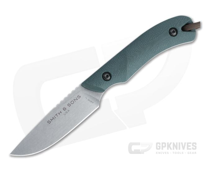 Smith & Sons Axiom V2 Stonewashed AEB-L Forest Green G10 EDC Fixed Blade - SS-SM18203
