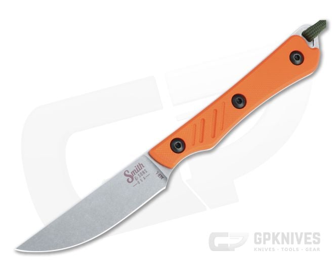 Smith & Sons Shoal Stonewashed AEB-L Orange G10 Fixed Blade - SS-SM19211