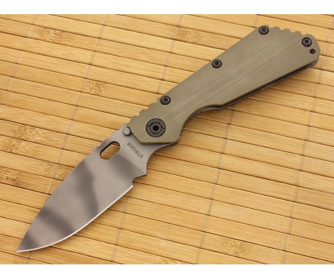 Strider SMF-CC Green G10 Tigerstripe S30V Flamed Frame - SK-SMF-014