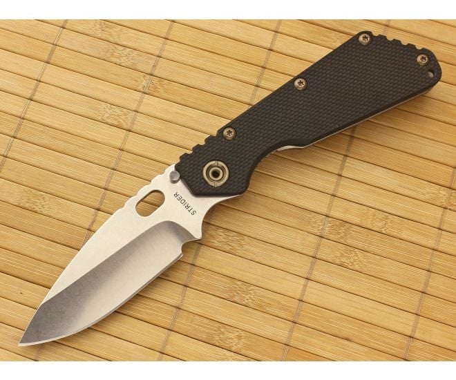 Strider SMF Spear Point Black Flat G10 Steven Kelly Bronze Hardware - SK-SMF-S-002