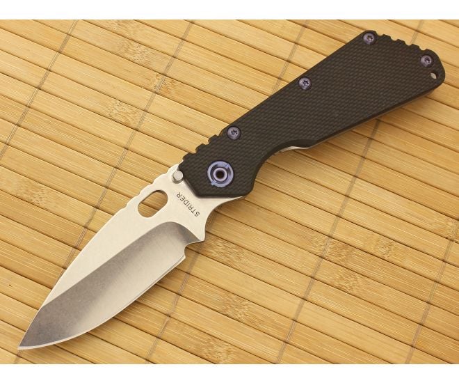 Strider SMF Spear Point Black Flat G10 Steven Kelly Blue Hardware - SK-SMF-S-003