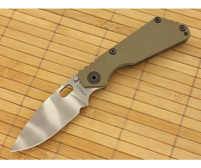 Strider SnG Flat Green G10 Ghost Stripe CTS-40CP Flamed - SK-SNG-025