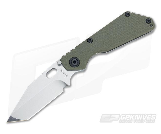 Strider SnG Flat Green G10 Stonewashed Tanto PSF27 - SK-SNG-030