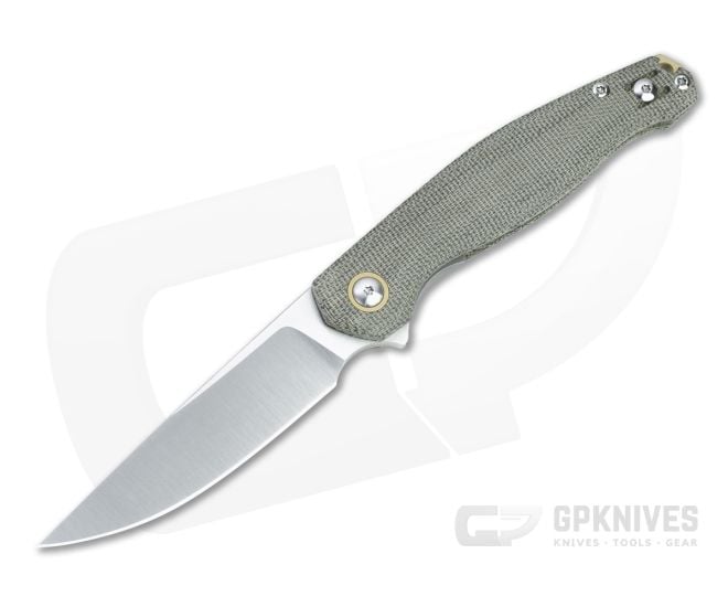 GiantMouse ACE Sonoma V2 Satin Elmax Green Micarta Liner Lock Flipper - GM-SONOMA-V2-GRN
