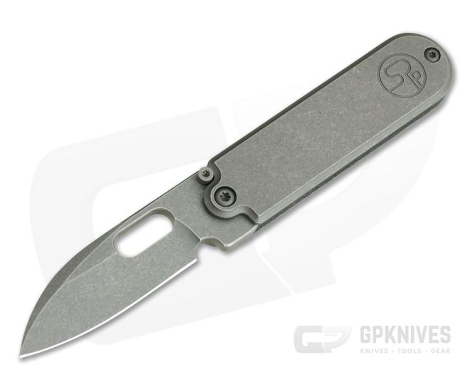 Serge Knife Co. Production Bean Titanium Top Flipper Stonewashed M390 - SKC-SP001BNST