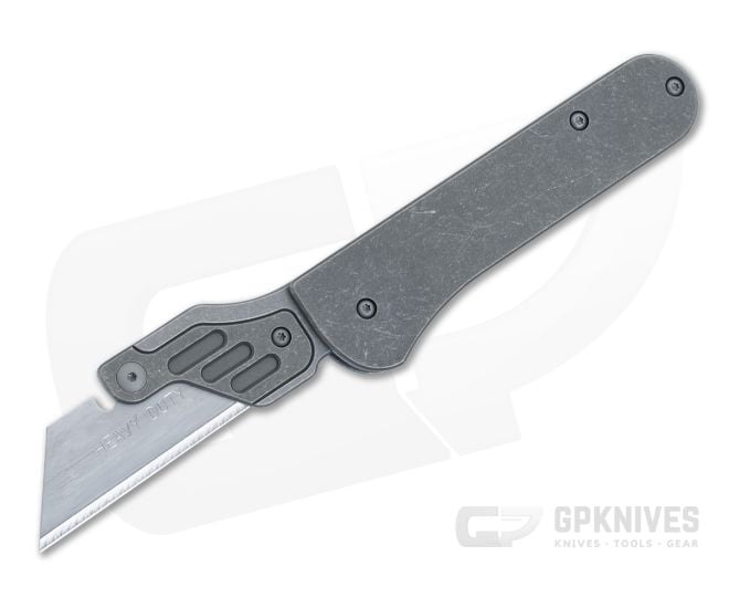 Serge Knife Co. Slipjoint Razor Gen2 Stonewashed Titanium Folding Utility Knife SP015-ST - SKC-SP015-ST
