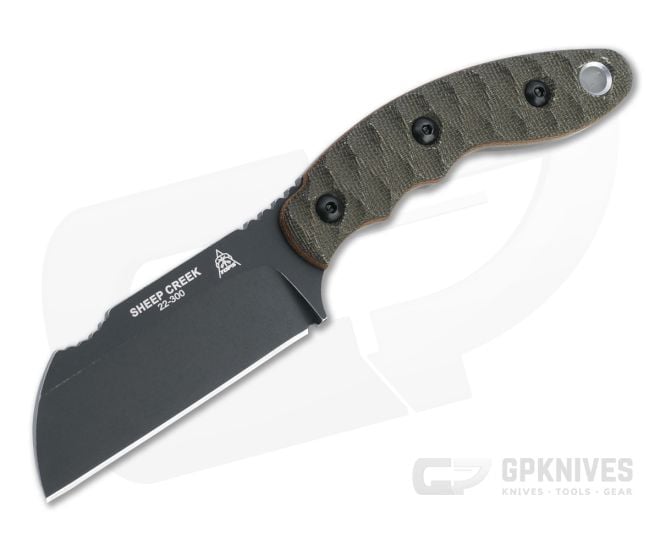 TOPS Sheep Creek Rough Terrain Black 154CM Green Canvas Fixed Blade SPCK-01 - TP-SPCK-01