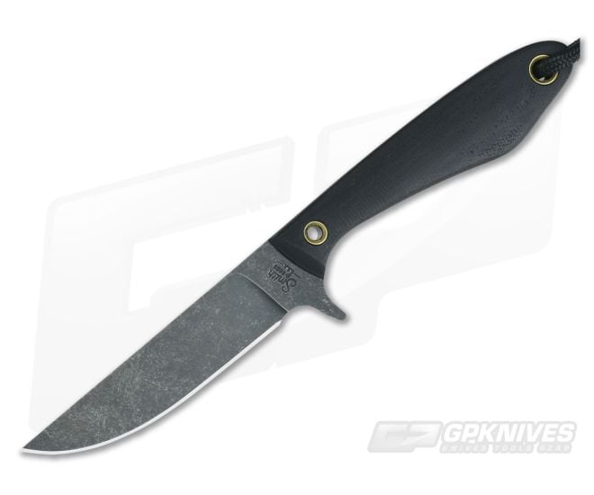Smith & Sons Spur Darkened 1095 Black Canvas Micarta EDC Fixed Blade - SS-SPUR-BM