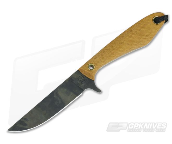 Smith & Sons Spur Original Patina 1095 Natural Canvas Micarta EDC Fixed Blade #1 - SS-SPUR-NM-OP
