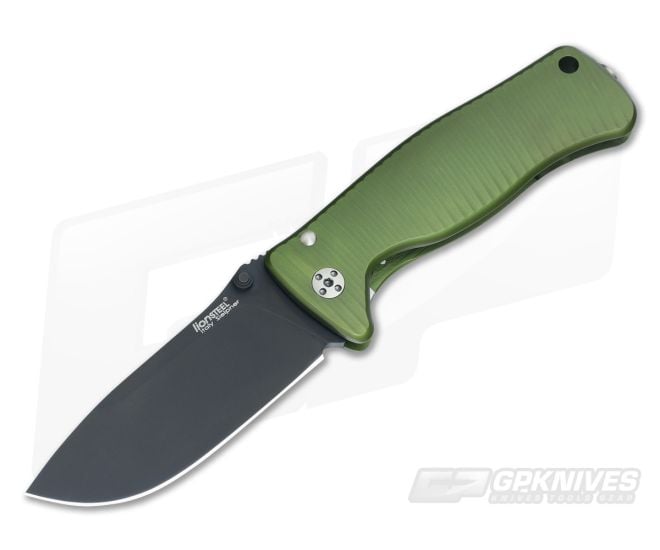 LionSteel SR-2 Mini Integral Folder Green Aluminum Black Blade - LS-SR2A-GB