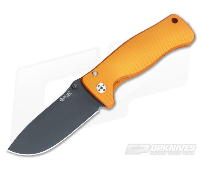 LionSteel SR-2 Mini Integral Orange Folder Black Blade - LS-SR2A-OB