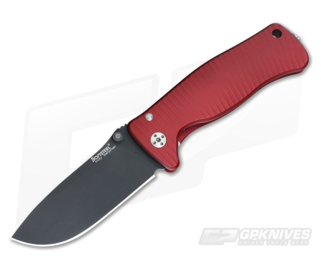 LionSteel SR-2 Mini Integral Folder Red Aluminum Black Blade - LS-SR2A-RB