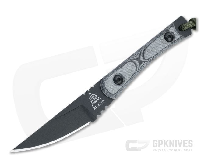 TOPS Knives Street Scalpel Black 1095 Linen Micarta EDC Fixed Blade SSS07 - TP-SSS07