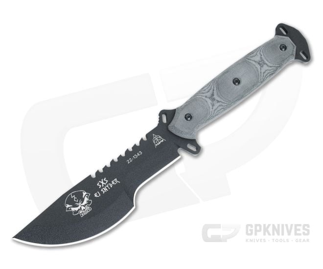 TOPS SXS Skullcrusher's Xtreme Sidekick Fixed Blade Black Micarta Coated 1095 SXS-01 - TP-SXS-01