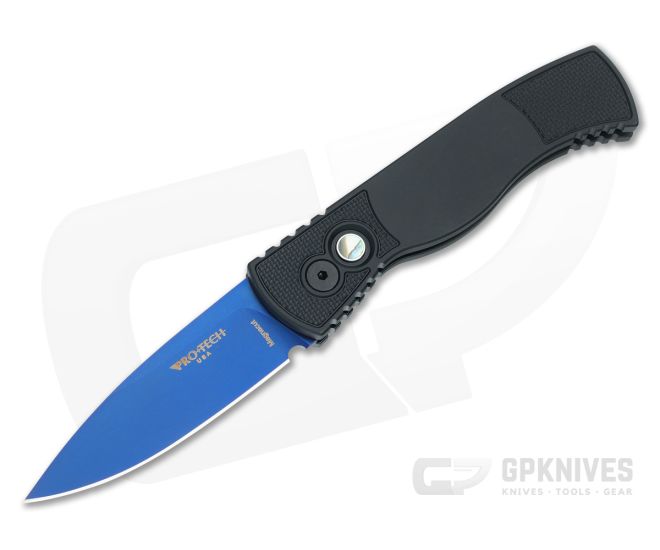 Protech TR-2 Sapphire Blue Magnacut Black Aluminum Automatic T203-SB - PT-T203-SB