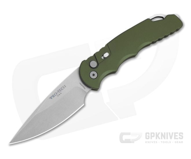 Protech Tactical Response 4 Green Aluminum MagnaMax Stonewash Automatic Knife (4.00" Blade) T4101-MM-GREEN - PT-T4101-MM-GREEN