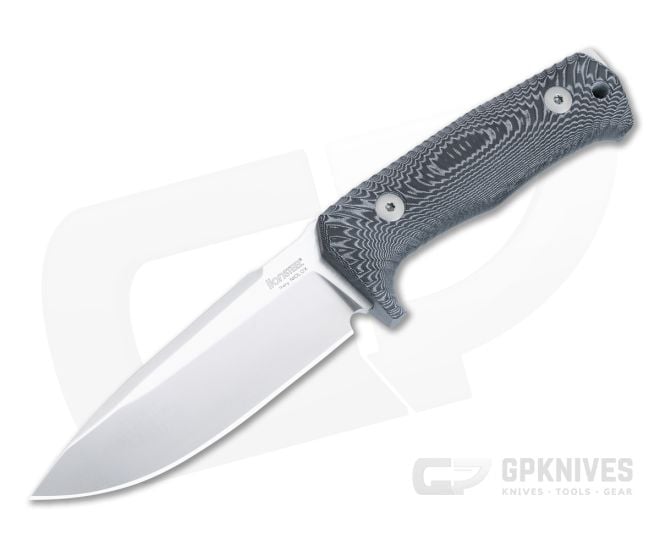 LionSteel T5 Fixed Blade Black Monolithic Micarta Satin Niolox Drop Point - LS-T5-MI